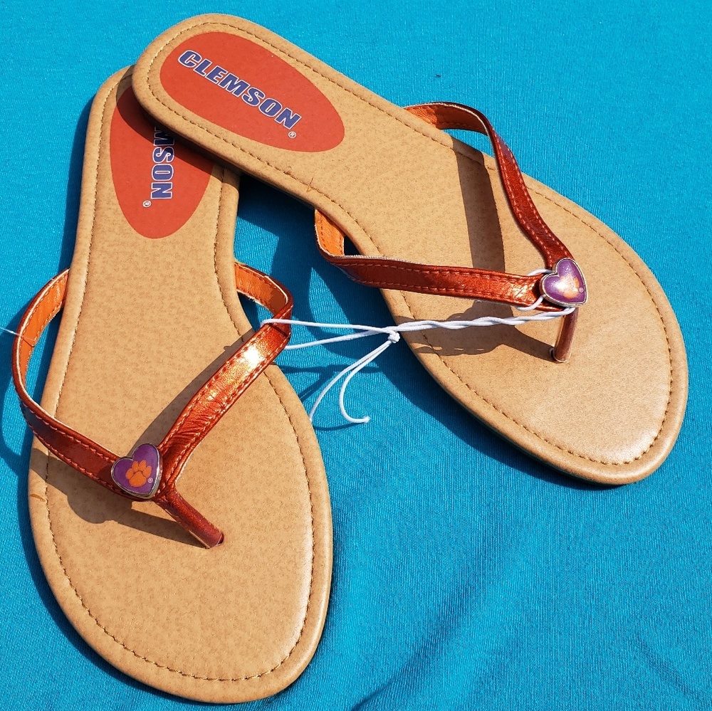 Clemson University Tiger's Orange Flip Flops
